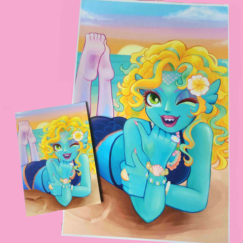mermaid print - poster