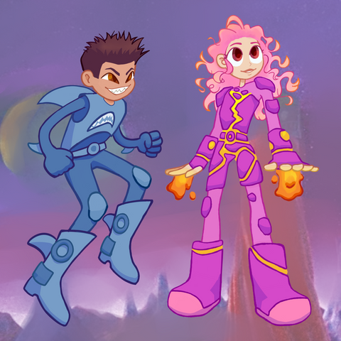 shark and lava keychains