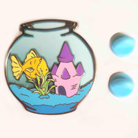 fish bowl enamel pin