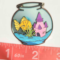 fish bowl enamel pin