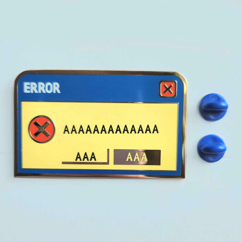 error pop up enamel pin