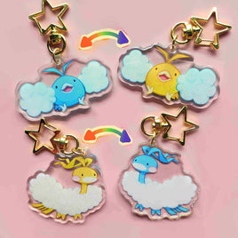 poke bird keychains