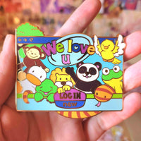 login enamel pin