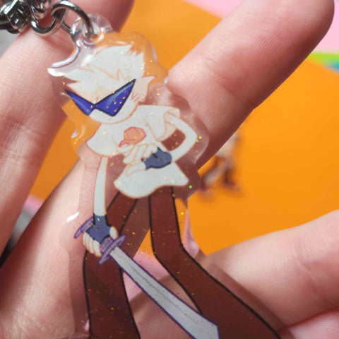 dirk glitter keychain