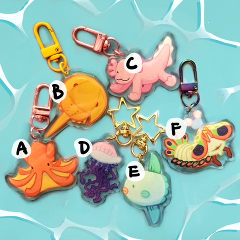 ocean creature keychains