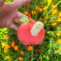 apple plush keychain