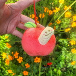 apple plush keychain