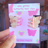 mini butterfly glitter hair clips
