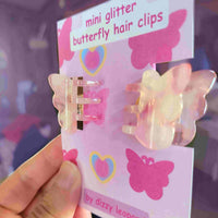 mini butterfly glitter hair clips