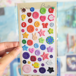puffy button sticker sheet