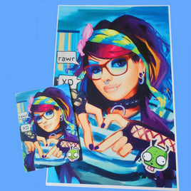 scene girl print - poster