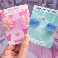 mini fishy hair clips