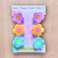 mini flower hair clips