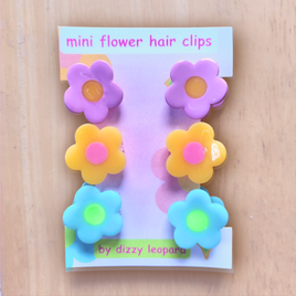 mini flower hair clips
