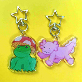 frog axolotl keychains