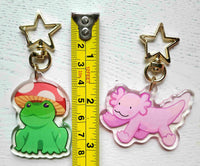 frog axolotl keychains