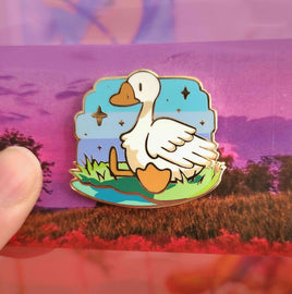 goose enamel pin