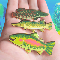 lake fish enamel pins