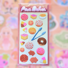 puffy pan dulce sticker sheet