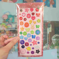 puffy button sticker sheet