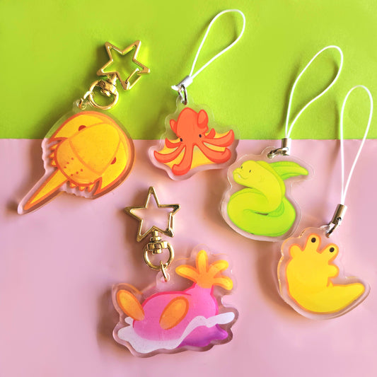 Ocean Creature Keychains and Phone Charms