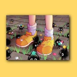 yellow shoes print