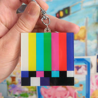 tv glitch keychain