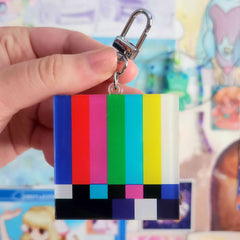 tv glitch keychain